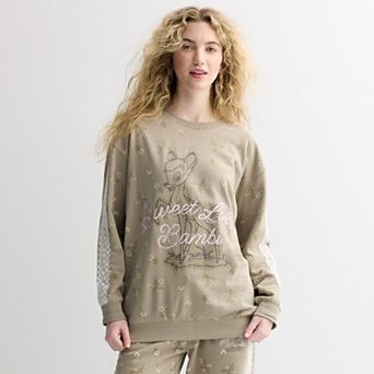 Juniors' Disney's Bambi Graphic Fleece Pullover