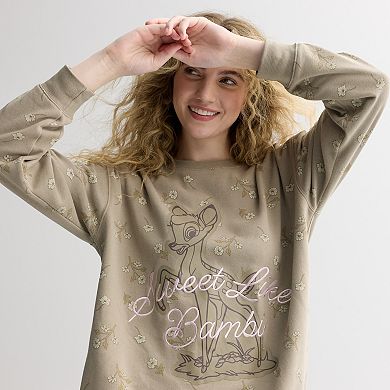 Juniors' Disney's Bambi Graphic Fleece Pullover