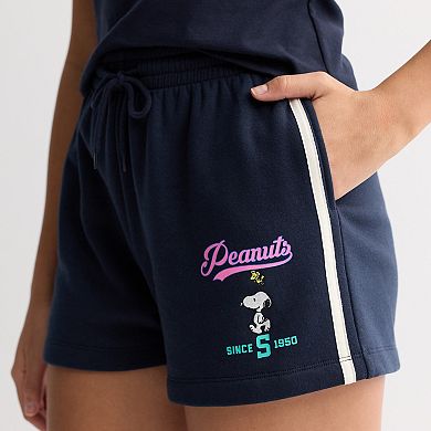 Juniors' Peanuts Graphic Lounge Shorts