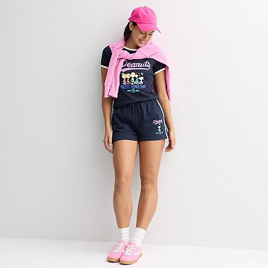 Juniors' Peanuts Graphic Lounge Shorts