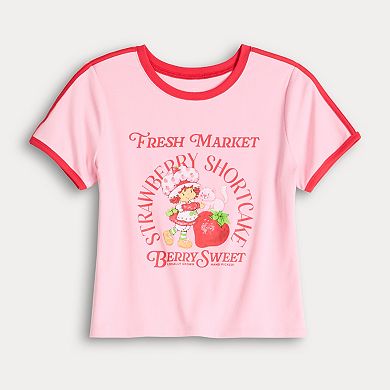 Juniors' Strawberry Shortcake Graphic Baby Tee