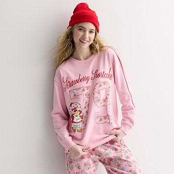 Juniors' Strawberry Shortcake Graphic Fleece Pullover
