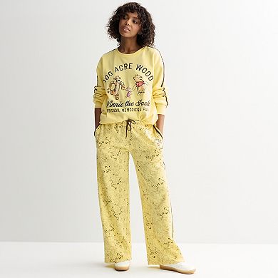 Juniors' Disney's Winnie the Pooh Characters Allover Print Graphic Lounge Pants