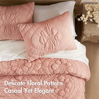Madison Park Amelie Puffy Floral Quilting Comforter Set