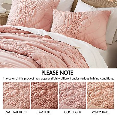Madison Park Amelie Puffy Floral Quilting Comforter Set