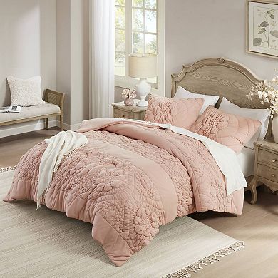 Madison Park Amelie Puffy Floral Quilting Comforter Set
