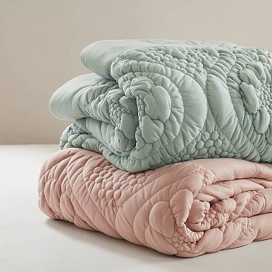 Madison Park Amelie Puffy Floral Quilting Comforter Set