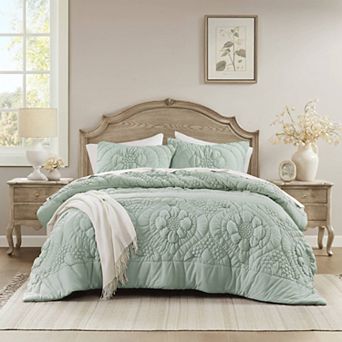 Madison Park Amelie Puffy Floral Quilting Comforter Set