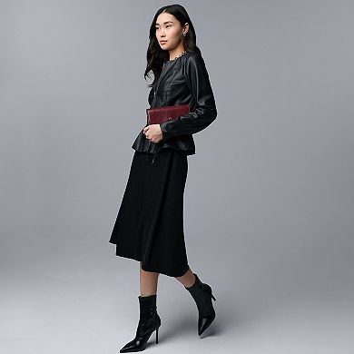 Women's Simply Vera Vera Wang Cinched Waist Faux Leather Jacket
