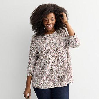 Plus Size Croft & Barrow® Pintuck Blouse