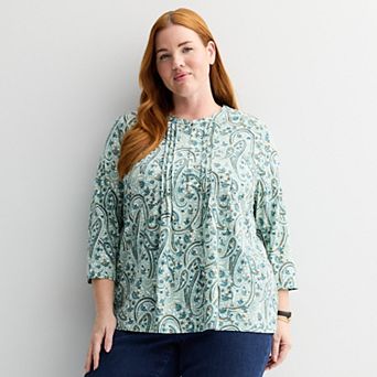 Plus Size Croft & Barrow® Pintuck Blouse