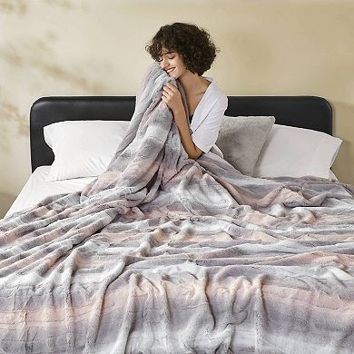 Madison Park Zuri Luxury Soft Faux Fur Bed Blanket