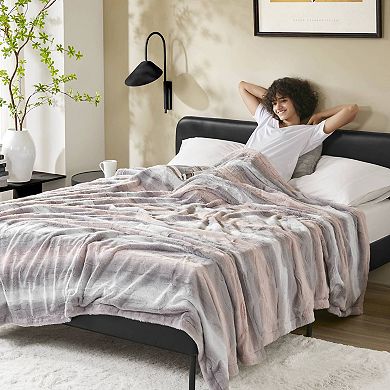 Madison Park Zuri Luxury Soft Faux Fur Bed Blanket