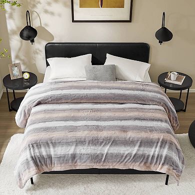 Madison Park Zuri Luxury Soft Faux Fur Bed Blanket