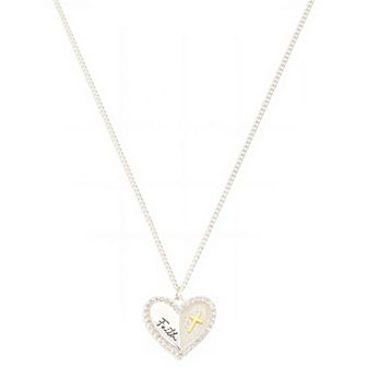 Gratitude & Grace 14k Gold Flash & Fine Silver Plated Heart Shaker Pendant Necklace
