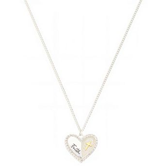 Gratitude & Grace 14k Gold Flash & Fine Silver Plated Heart Shaker Pendant Necklace