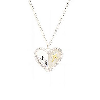 Gratitude & Grace 14k Gold Flash & Fine Silver Plated Heart Shaker Pendant Necklace