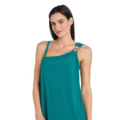 Women's R&M Richards Buckle Decoration One Shoulder Jumpsuit