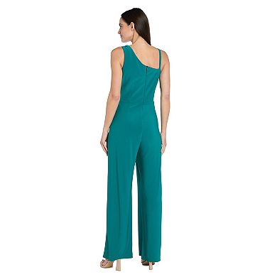 Women's R&M Richards Buckle Decoration One Shoulder Jumpsuit