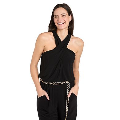 Women's R&M Richards Cross Front Halter Jumpsuit