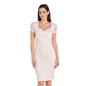 Women's R&M Richards Short Sleeve Stretch Lace Dress