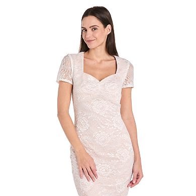 Women's R&M Richards Short Sleeve Stretch Lace Dress