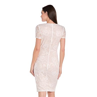 Women's R&M Richards Short Sleeve Stretch Lace Dress