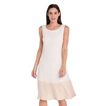 Women's R&M Richards Mixed Media Tea Length Dress