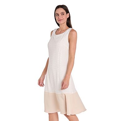 Women's R&M Richards Mixed Media Tea Length Dress