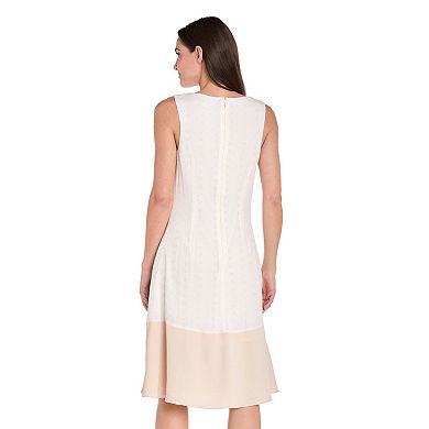 Women's R&M Richards Mixed Media Tea Length Dress