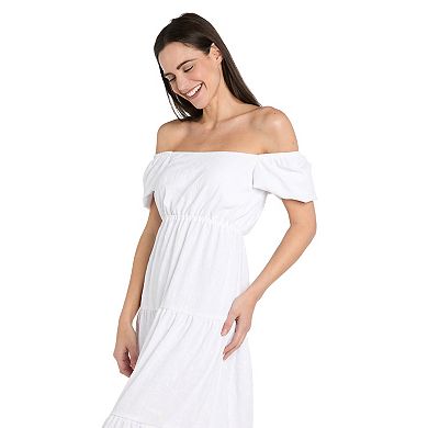 Women's R&M Richards 3-Tiered Puff Sleeves Skirt Dress