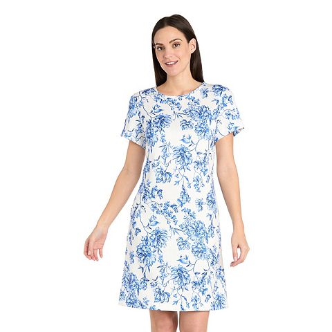 Женские платья R&M Women's R&M Richards Floral Print T-Shirt Dress