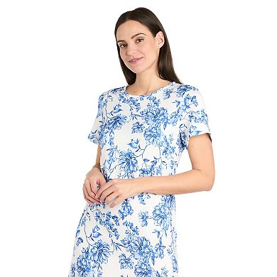 Women's R&M Richards Floral Print T-Shirt Dress