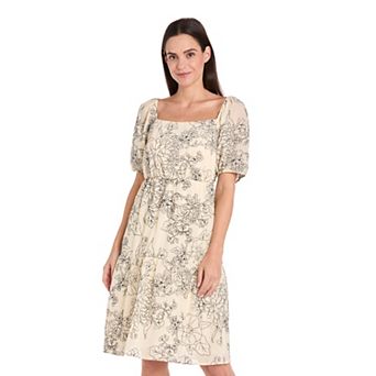 Women's R&M Richards Short Puff Sleeve Tiered Dress