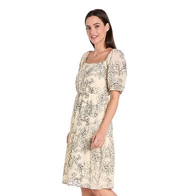 Women's R&M Richards Short Puff Sleeve Tiered Dress