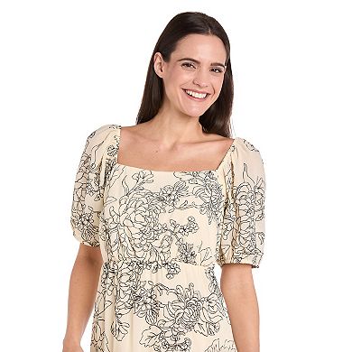 Women's R&M Richards Short Puff Sleeve Tiered Dress