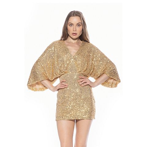 Женские платья ALEXIA Women's ALEXIA ADMOR Surplice V-Neck Mini Sequin Dress