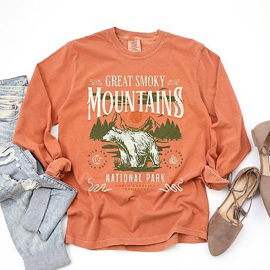 Simply Sage Market Great Smokey Mountains National Park Bear Garment Dyed Long Sleeve