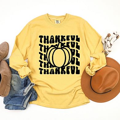 Simply Sage Market Stacked Thankful Pumpkin Garment Dyed Long Sleeve