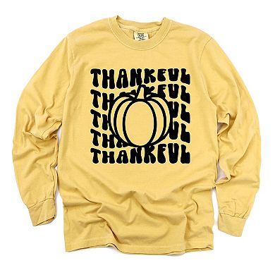 Simply Sage Market Stacked Thankful Pumpkin Garment Dyed Long Sleeve