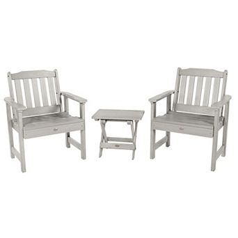 Highwood USA 3 pc Lehigh Garden Chair & Folding Adirondack Side Table Set