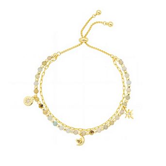 Love This Life® Gold-Plated Gemstone Layered Bolo Bracelet
