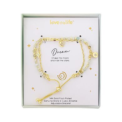 Love This Life® Gold-Plated Gemstone Layered Bolo Bracelet