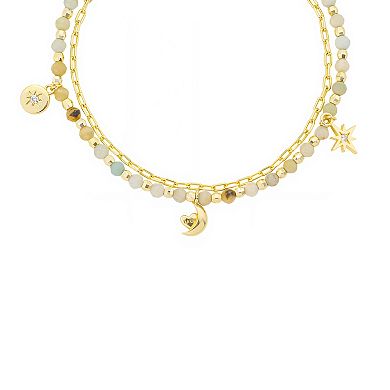 Love This Life® Gold-Plated Gemstone Layered Bolo Bracelet