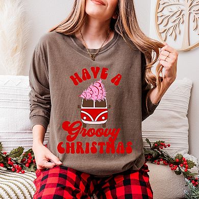 Simply Sage Market Groovy Christmas Van Garment Dyed Long Sleeve
