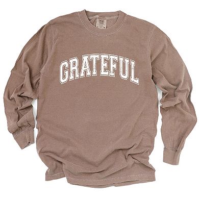 Simply Sage Market Grateful Varsity Garment Dyed Long Sleeve