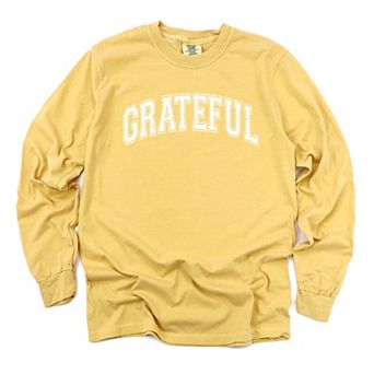 Simply Sage Market Grateful Varsity Garment Dyed Long Sleeve