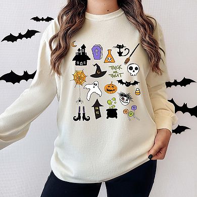 Simply Sage Market Halloween Collage Garment Dyed Long Sleeve