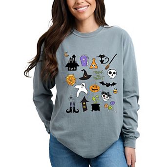 Simply Sage Market Halloween Collage Garment Dyed Long Sleeve