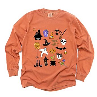 Simply Sage Market Halloween Collage Garment Dyed Long Sleeve